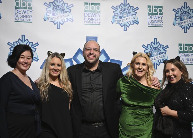 Posing for a photograph are (l-r) Kate Galloway, Ashlee Martinelli, Vinnie Difonzo, Jacque Bradbry and Jen Logszon.